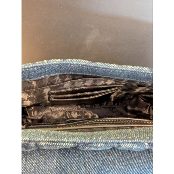 NWT Karl Lagerfeld Denim Quilted Shoulder Bag - Picture 9 of 10